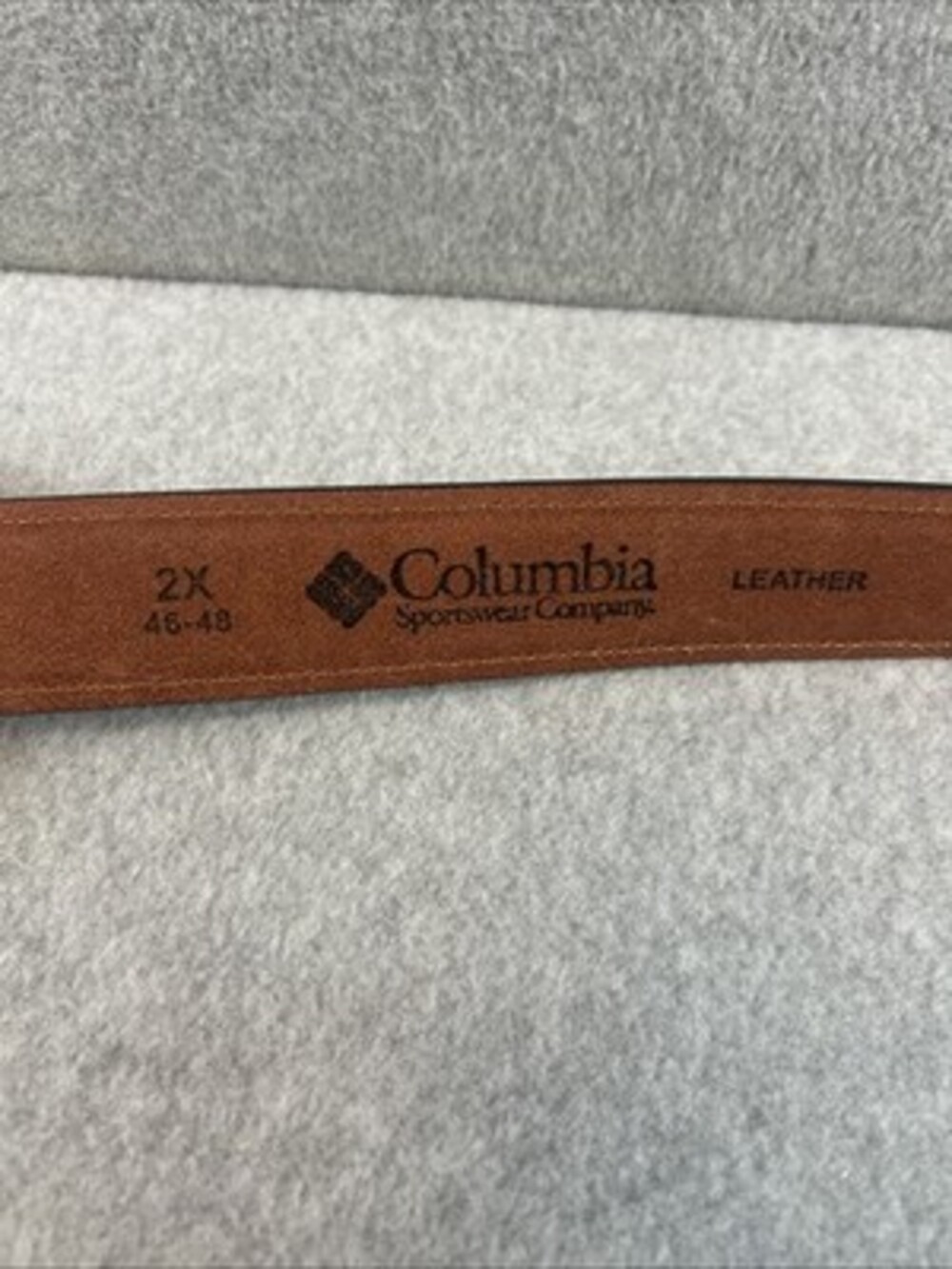 Colombia Sportswear Men's Leather Adjustable Belt Brown Size 46-48 New W/O Tags - Picture 6 of 6